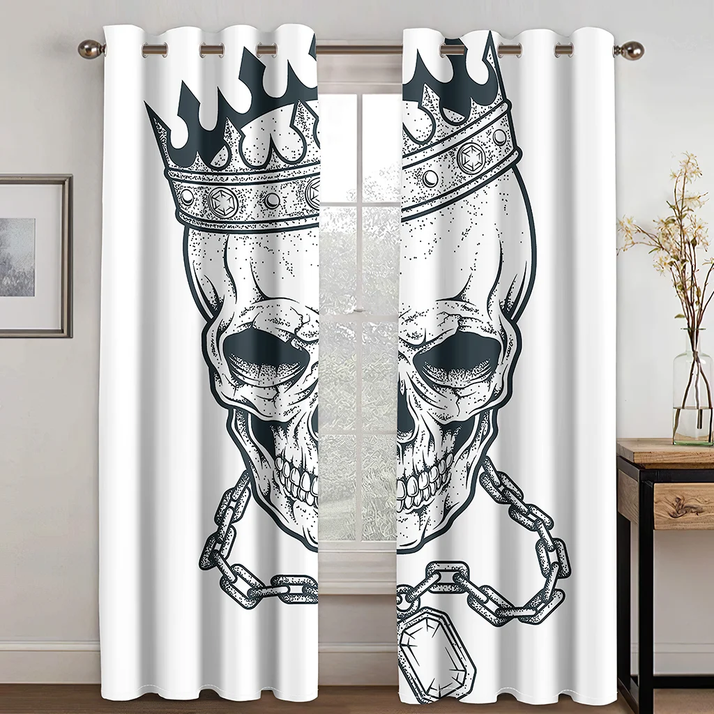 Водонепроницаемая оконная занавеска череп гостиной спальни кухни сплошные