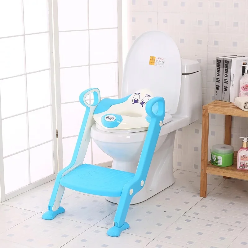 Складной Детский горшок с крышкой лестницы PP Туалет Регулируемый складной стул