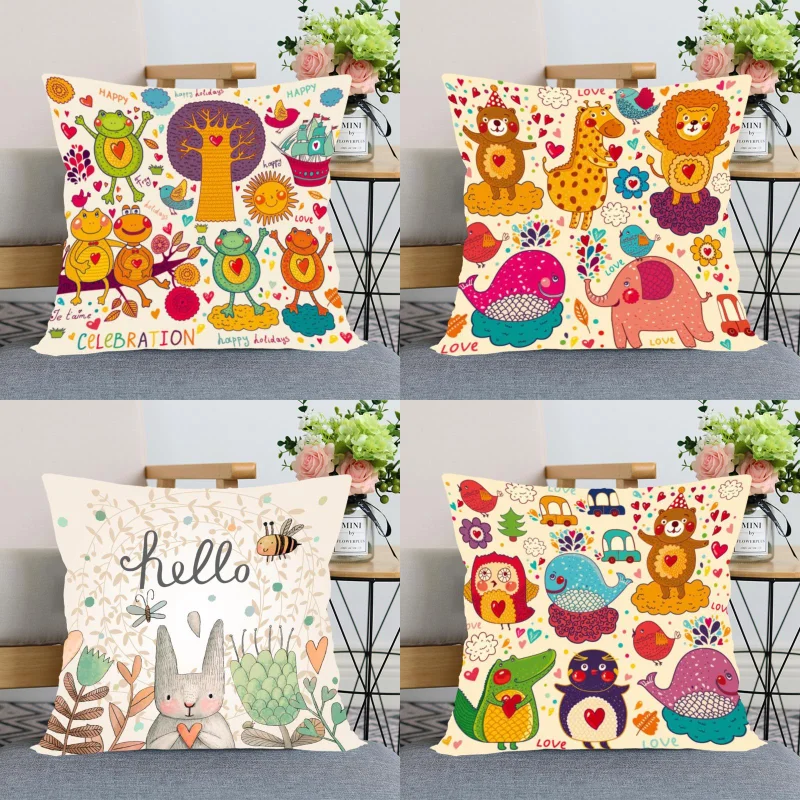 

Cartoons Animals Pillowcase Wedding Decorative Pillow Cover New Arrival Custom Gift For (one Sides) Printed Pillow Cases 0511