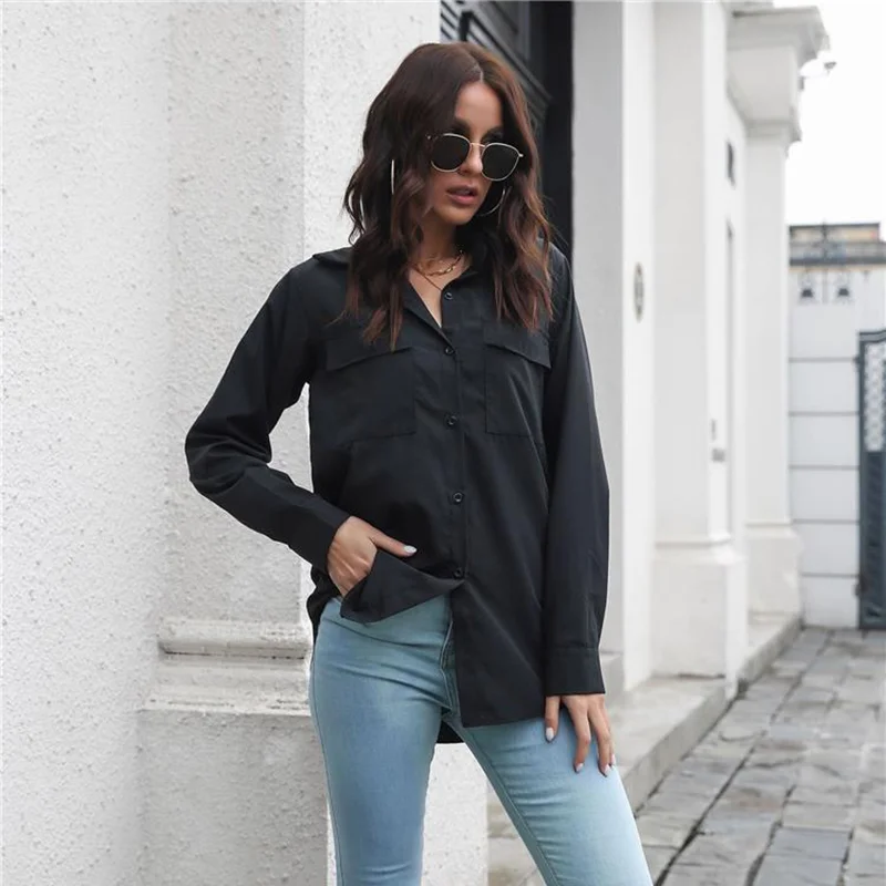 

New Women Shirt Vintage Sexy Solid Shirts Oversized Ladies New Women's Shirt Soft Tops Simple Christmas Women's Top Female