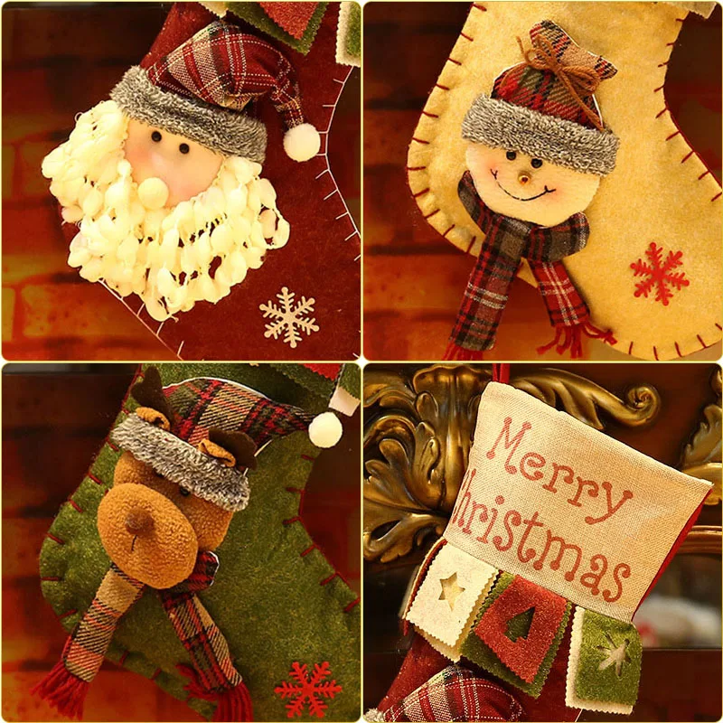 

Рождественская Подарочная сумка-носок, милая подвеска в виде Санта-Клауса, снеговика, елки, креативные Рождественские декоративные принадл...