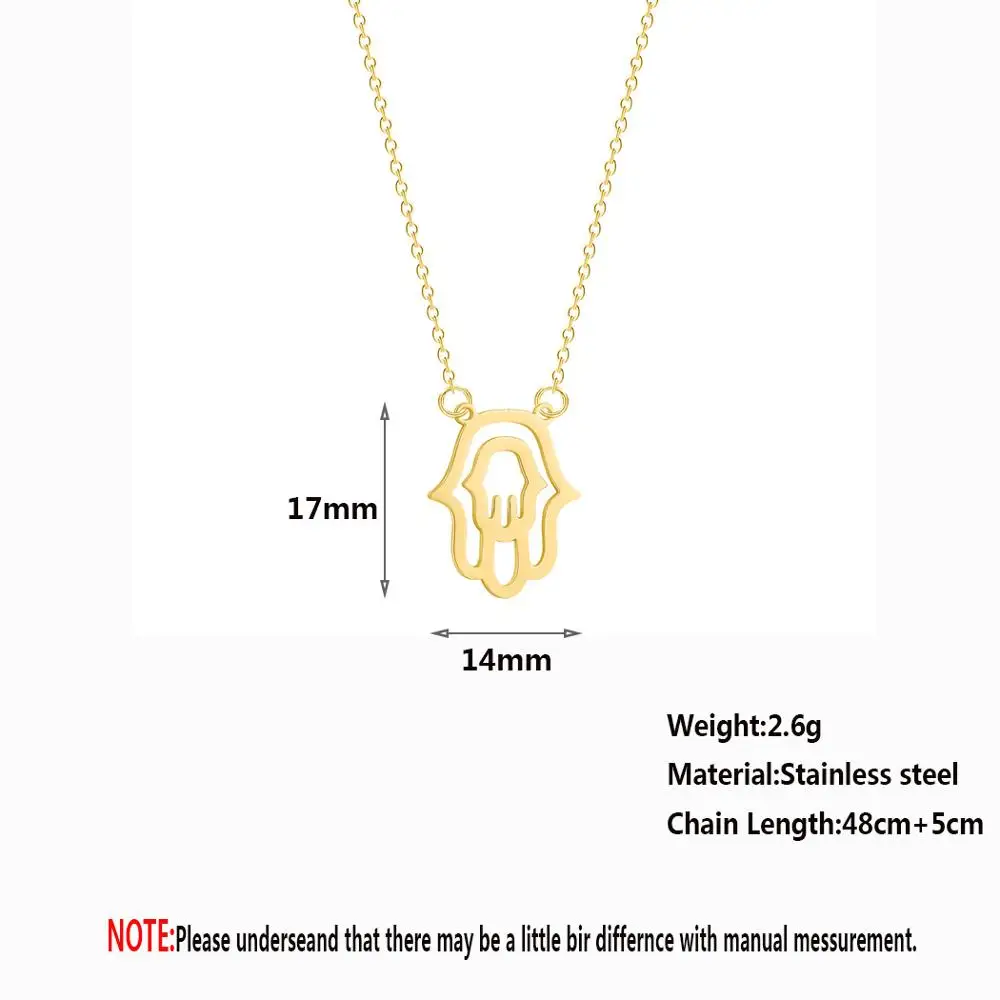 Чандлер дьявол Хамса ожерелье Йога Длинная цепочка Ожерелье Полые Ручные