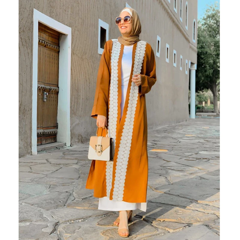 Женское длинное платье-кимоно, открытая абайя, Дубай, кафтан, Турция, ислам, мусульманское платье Djellaba, кафтан, Марокко, 413
