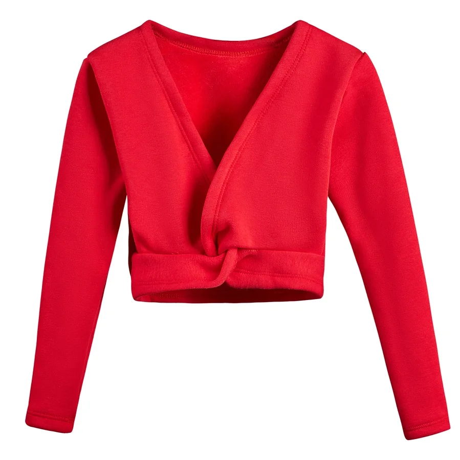 Танцевальное балетное платье кардиган для девочек Детский костюм гимнастики топ