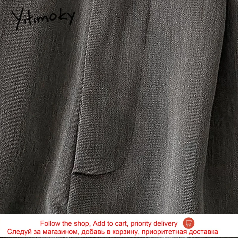 

Yitimoky High Waist Streetwear Women Pants Straight Loose Elastic Casual Fashion Suits Woman Bottoms Pants Korean Summer 2021