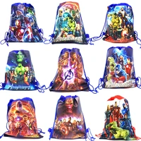 the avengersparty bags for kids birthdays non woven fabric backpack child travel school bag decoration drawstring gift bag
