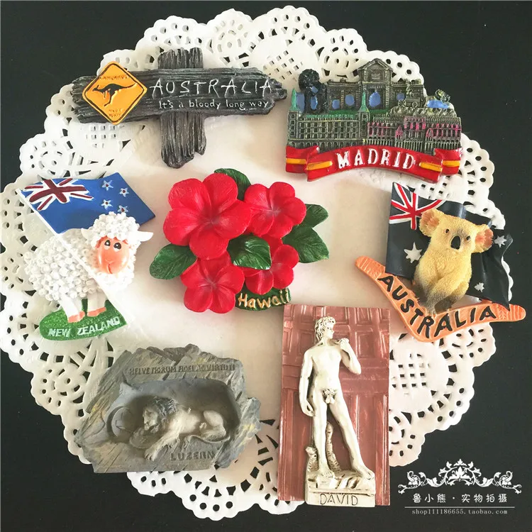 Австралия Новая Зеландия серия 3D Магнитные наклейки на холодильник Cora