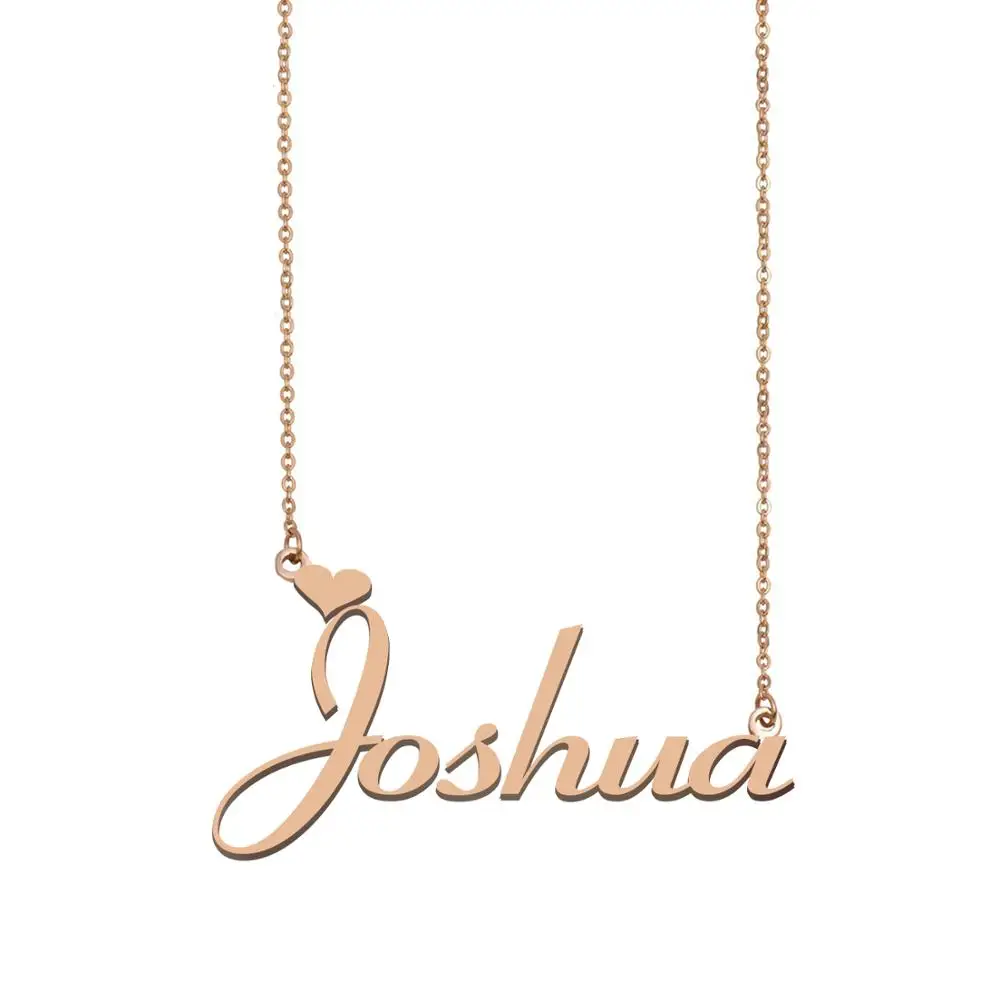 

Gold Nameplate Joshua Custom Name Necklace Personalized for Women Girls Best Friends Birthday Wedding Christmas Mother Days Gift