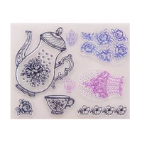 printing teapot clear stamp seal for diy scrapbookingphoto album decorative clear stamp sheets