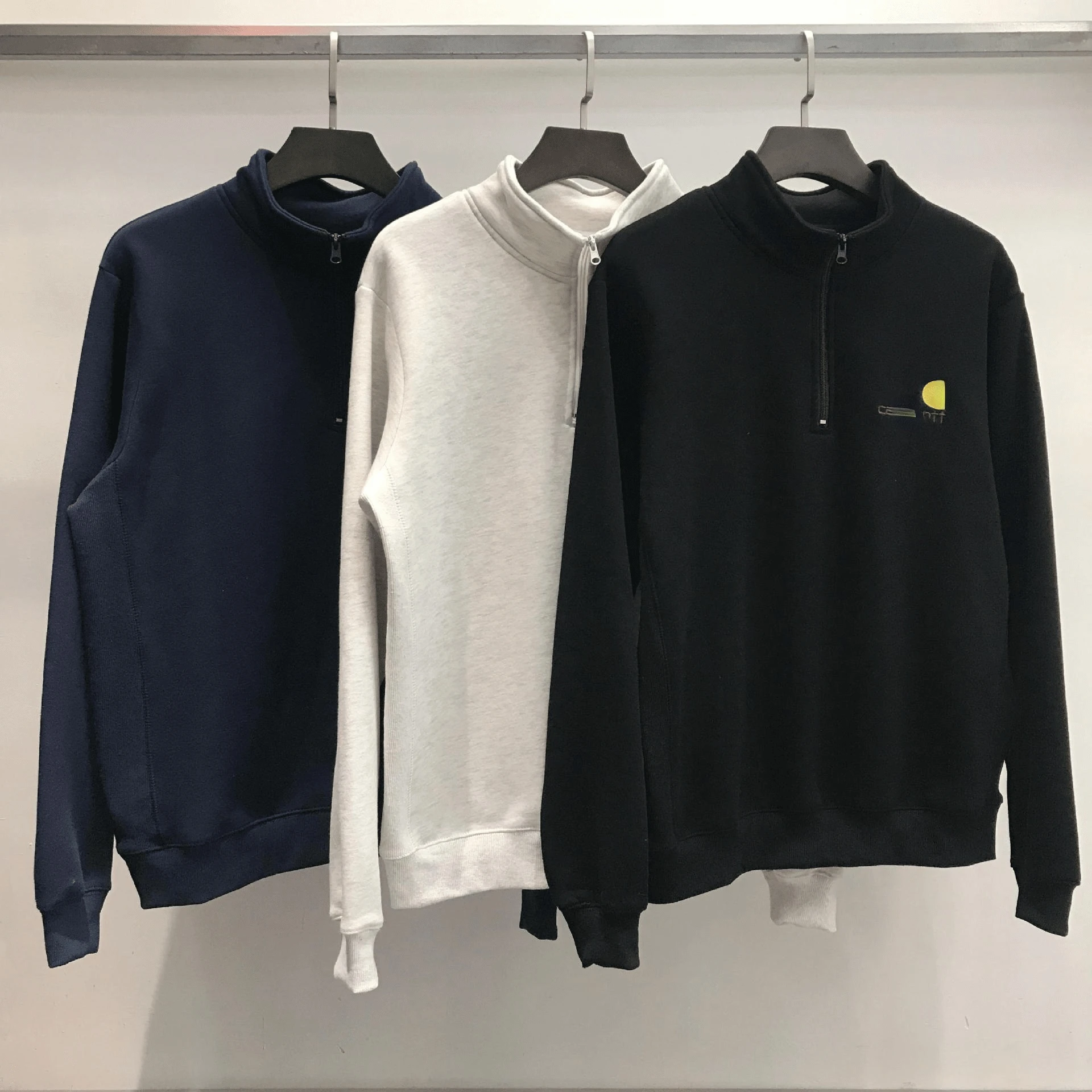 

Autumn Half Zip Plush Embroidery Loose Men Sweatshirt Coat Moletom Masculino Com Capuz Japanese Korean Streetwear Sweatshirt Men