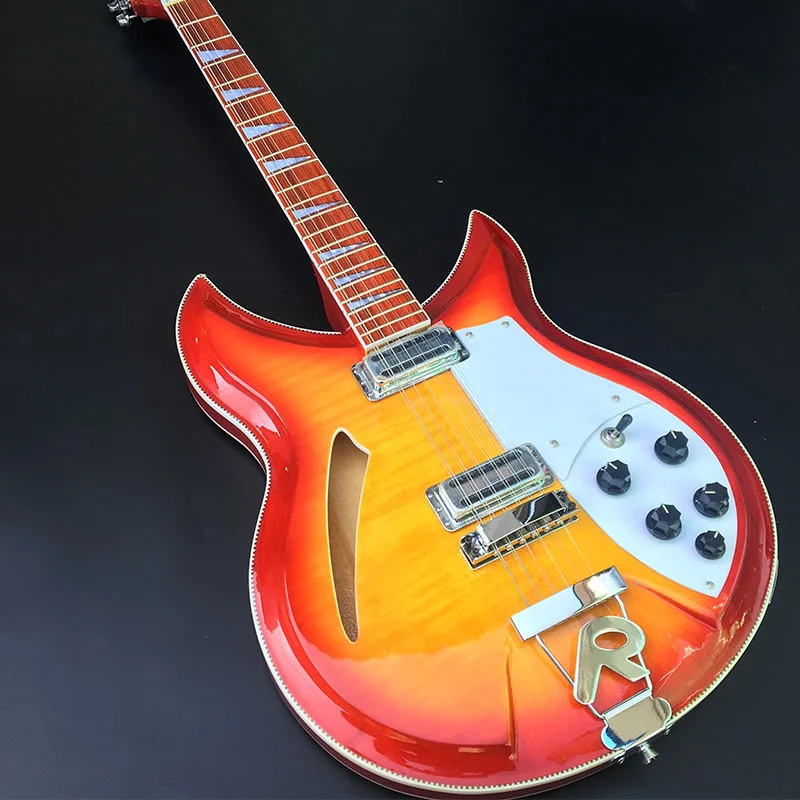 12 строка 381 электрогитара имеет лаком на кленовым грифом тигр кленовый шпон