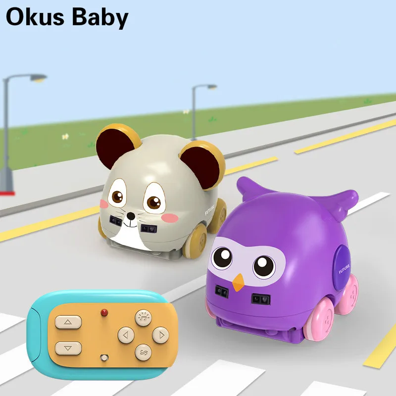 

Cartoon Animal Hand Control Induction Track RC Car Gesture Sensor Following Music Car Toys for Kids Gifts