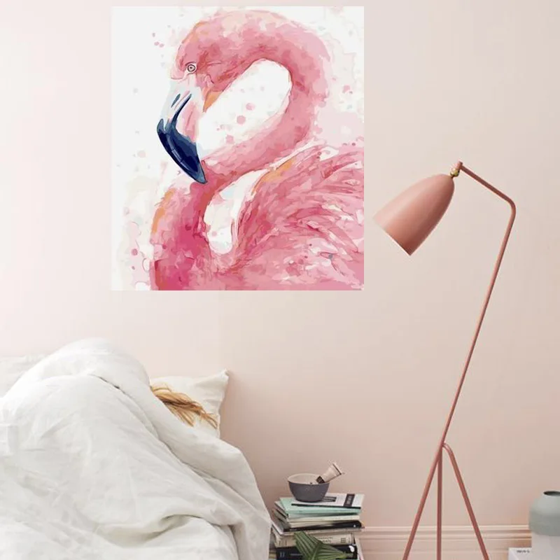 Diy Цифровая картина цвет животных Кролик Фламинго Пудель Сова Тигр лошадь