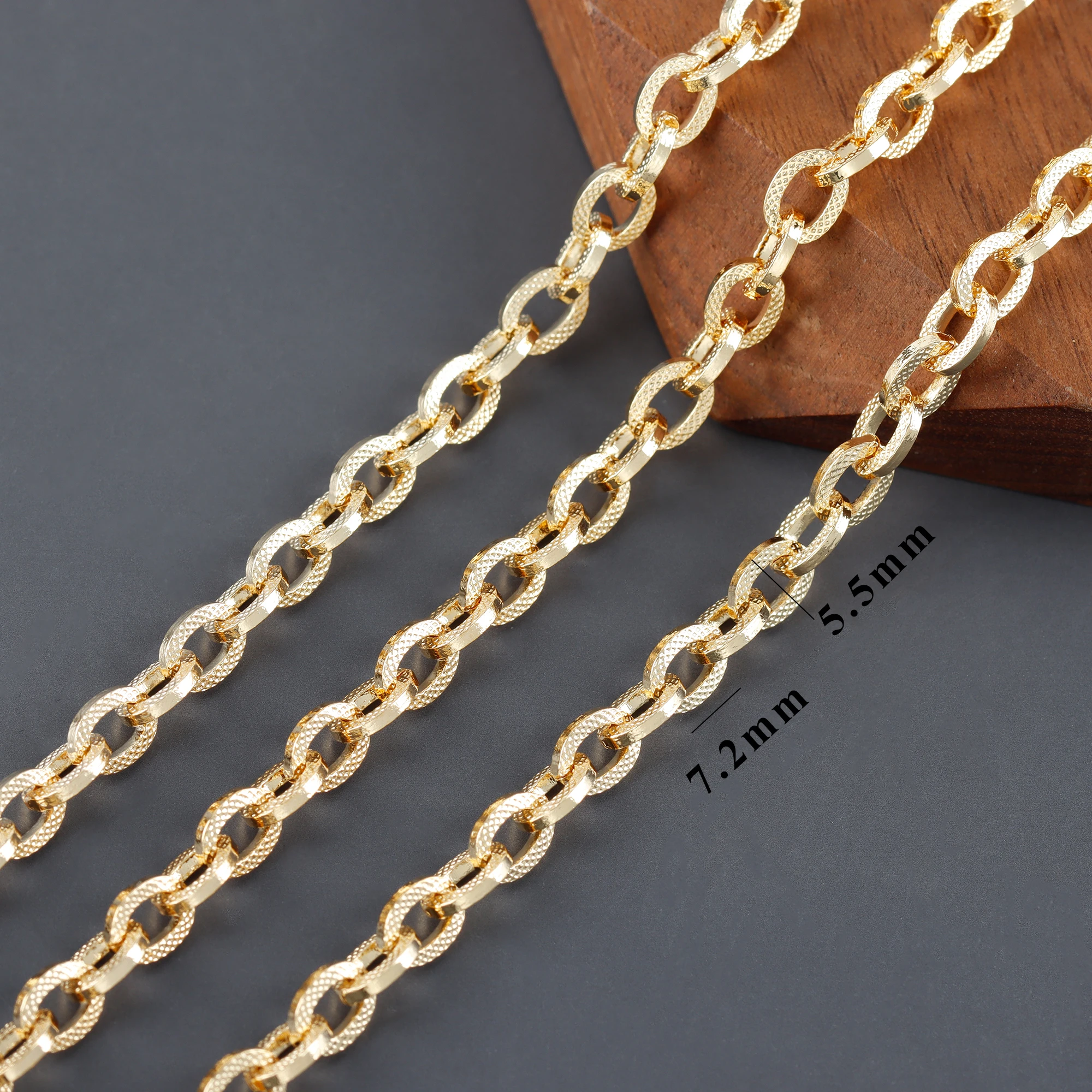 Украшения для ювелирных изделий из металла меди с покрытием 18-каратным золотом, без никеля, прошедшие проверку по REACH, цепочка для создания браслета или ожерелья, 1 м/лот.