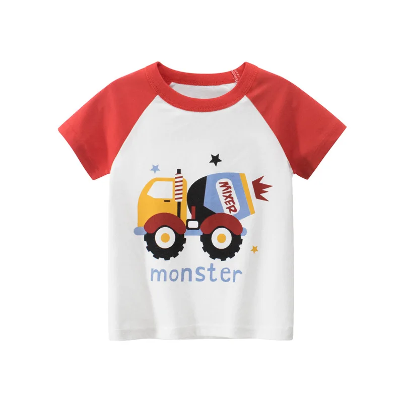 

2 3 4 5 6 7 Years Summer T-Shirts Kids Toddler Children Cartoon Animals Shark Dinosaur Cotton Tee Tops Clothes T-shirt