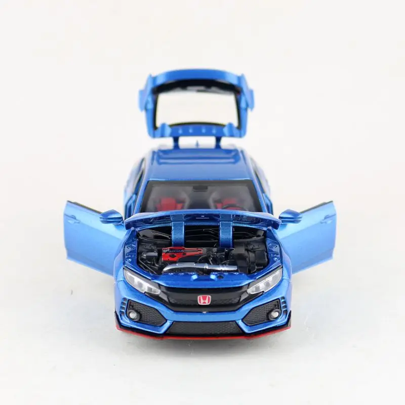 1:32 Масштаб/Литье под давлением металлическая игрушка/Honda Civic Тип R гоночный автомобиль/звук и свет/оттяните назад набор для обучения/фестиваль подарок для ребенка