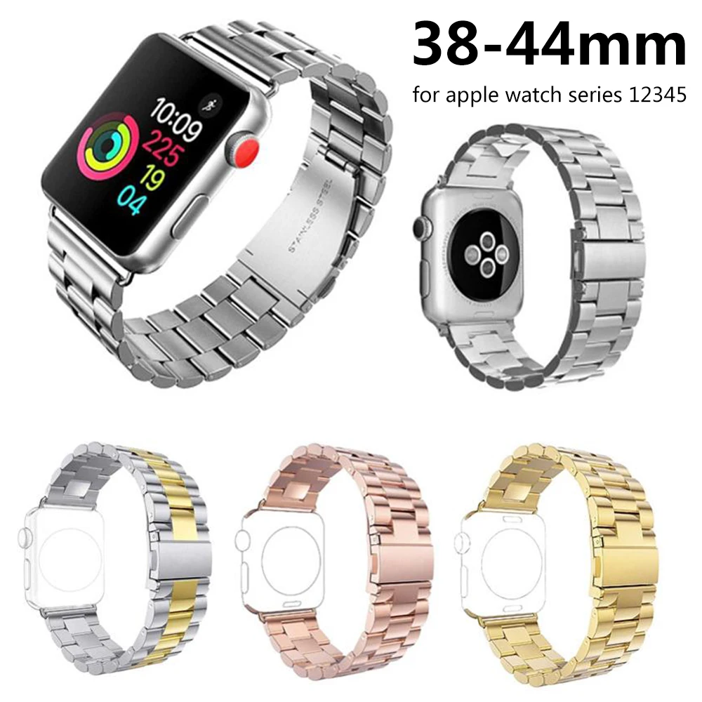 Ремешок из нержавеющей стали для Apple Watch 3 2 1 iWatch Series 4 5 металлический браслет с