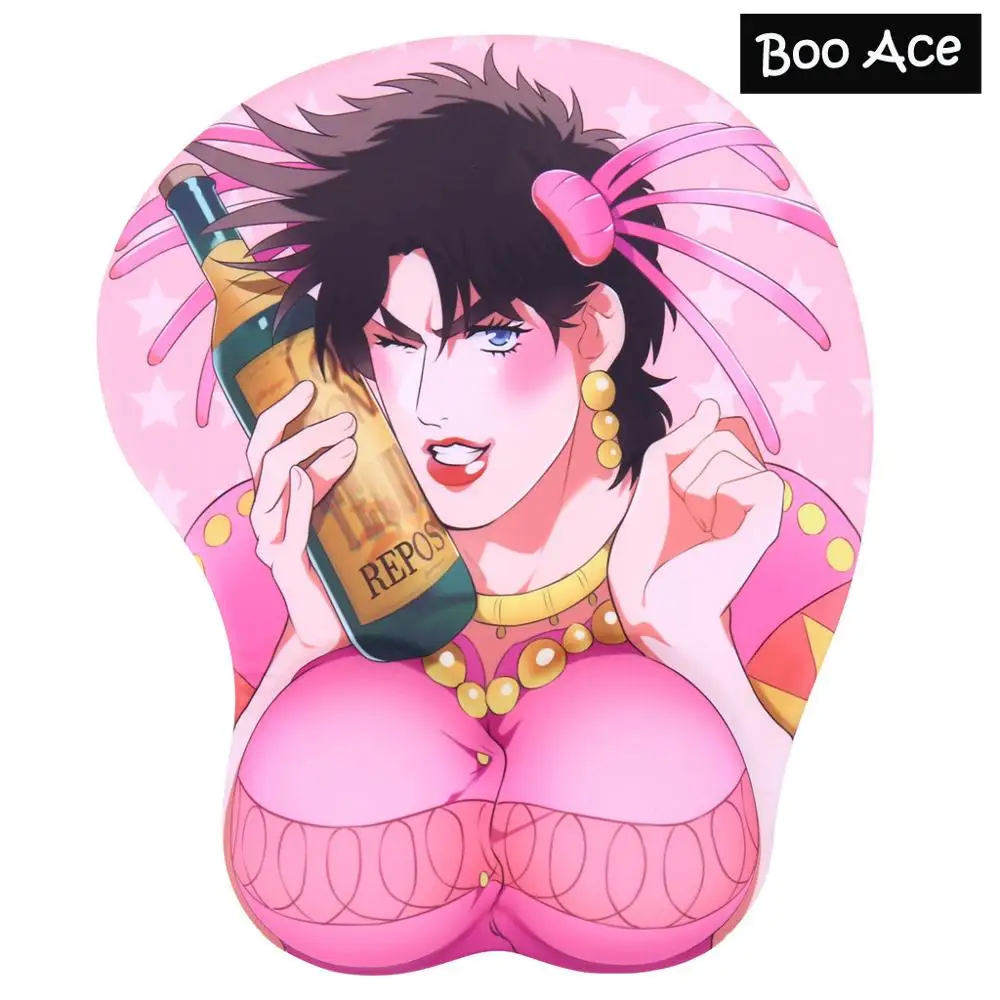 3D коврик для мыши из аниме Джозеф Joestar Мягкая грудь с подставкой под запястье