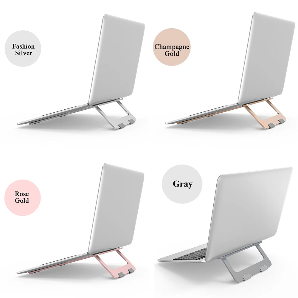 Foldable Laptop Stand  Macbook Pro Aluminum Adjustable Desktop Tablet Holder Desk Table Mobile Phone Stand For iPad Air Notebook images - 6