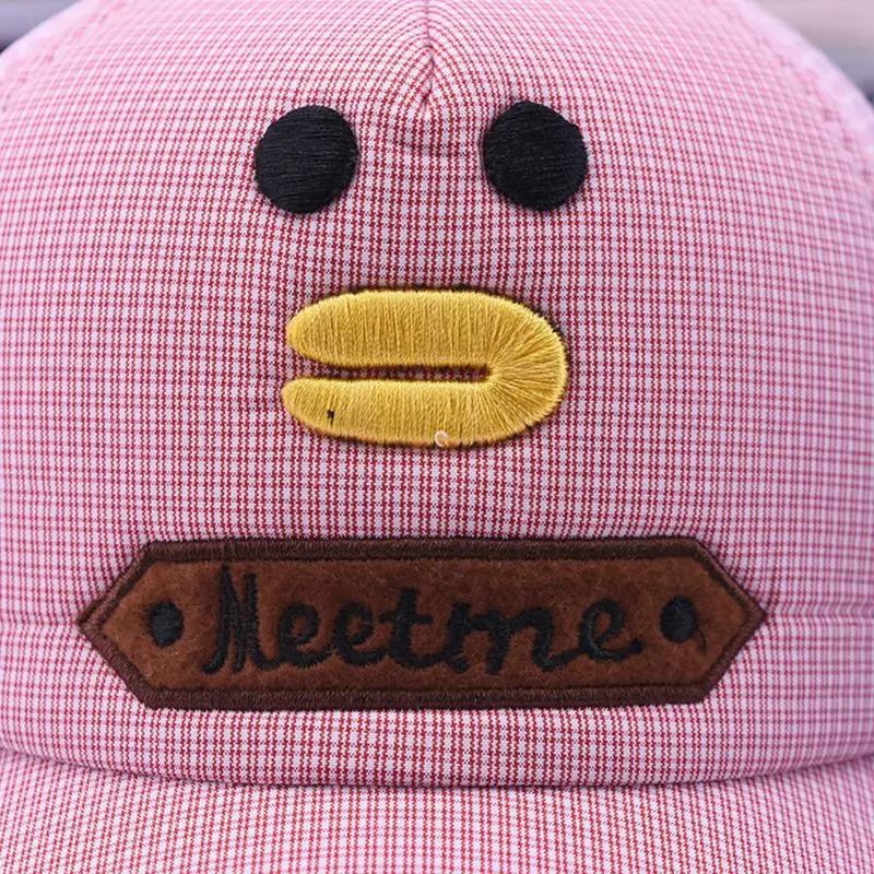 Детская летняя Милая бейсбольная кепка с вышитым рисунком утки сетчатая