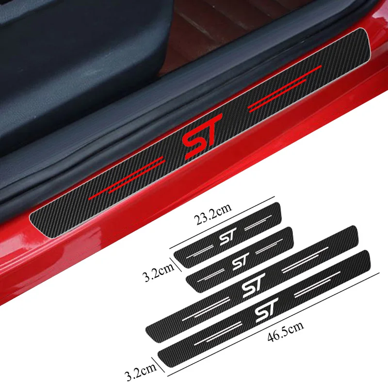 

4pcs ST STline Carbon Fiber Car Sticker For Ford Focus Mondeo Fiesta Kuga Escape