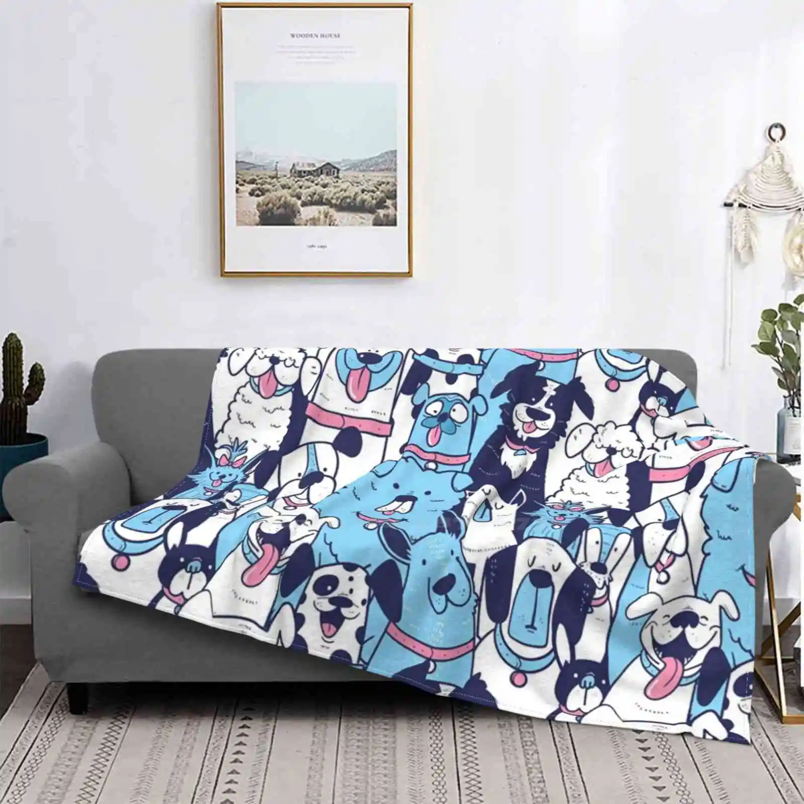 

Los perros diseño continuo todos los tamaños cubierta suave manta de hogar Decoración Ropa de cama perros diseño continuo perros