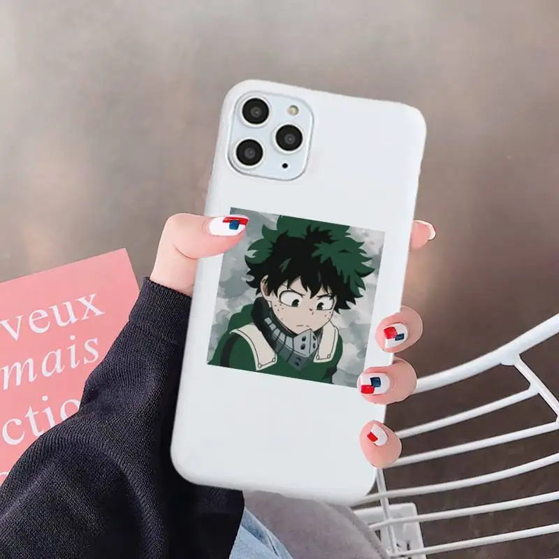 

My Hero Academia japanese art luxury Phone Case shell Candy Color for iPhone 6 7 8 11 12 s mini pro X XS XR MAX Plus