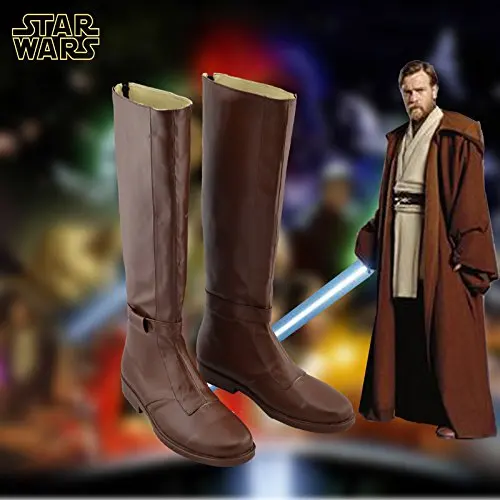 

Star Cosplay Wars Jedi Ritter Obi-Wan Kenobi Cosplay Leder Stiefel Schuhe Halloween Karneval Schuhe Prop Nach Maß