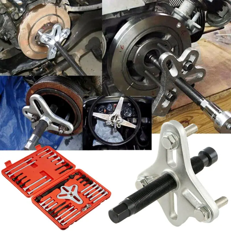 

46Pc Harmonic Balancer Gear Puller Steering Wheel Kit with Case