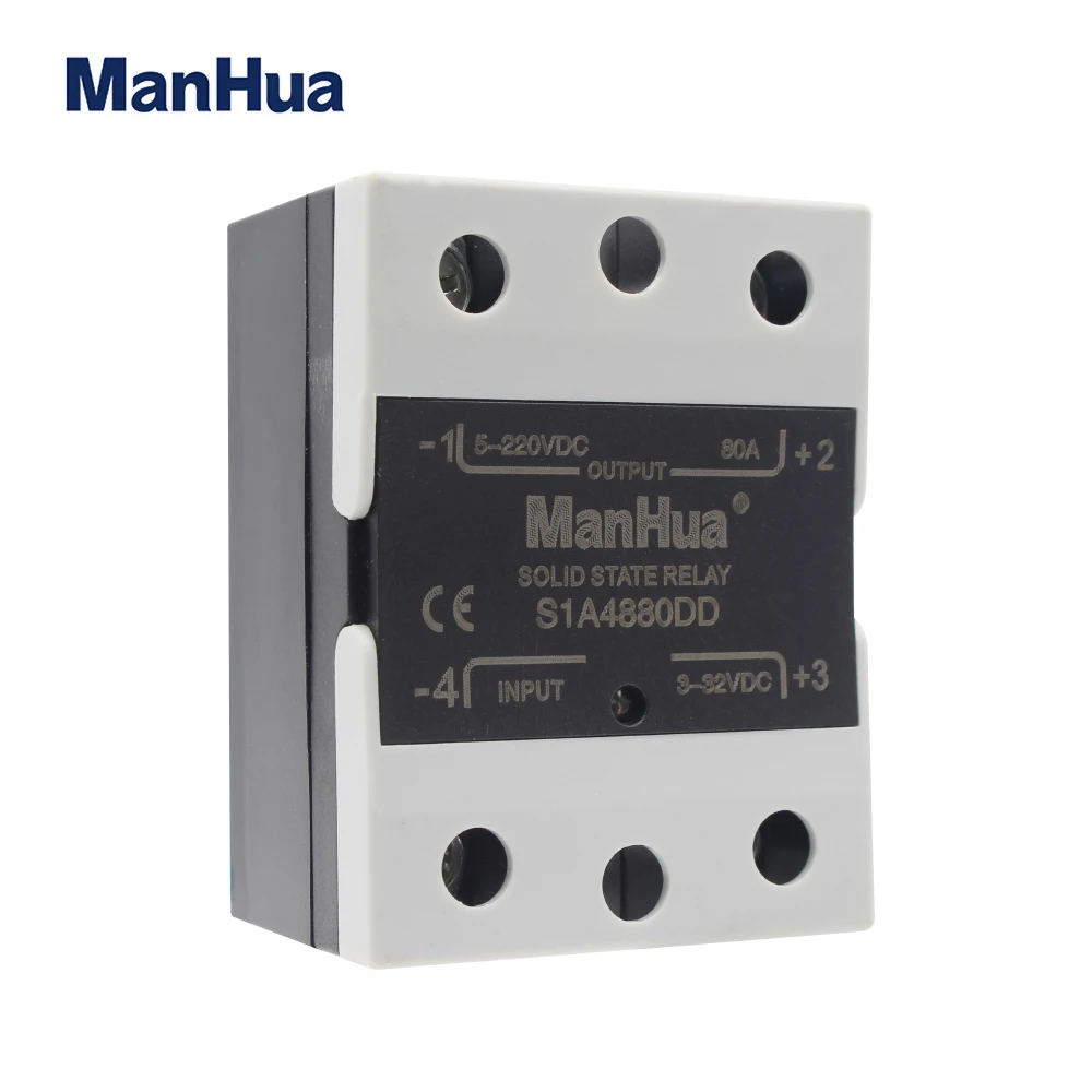 ManHua SSR 80A/100A/120A 3-32VDC вход 5-220VDC выход однофазный модуль твердотельного реле