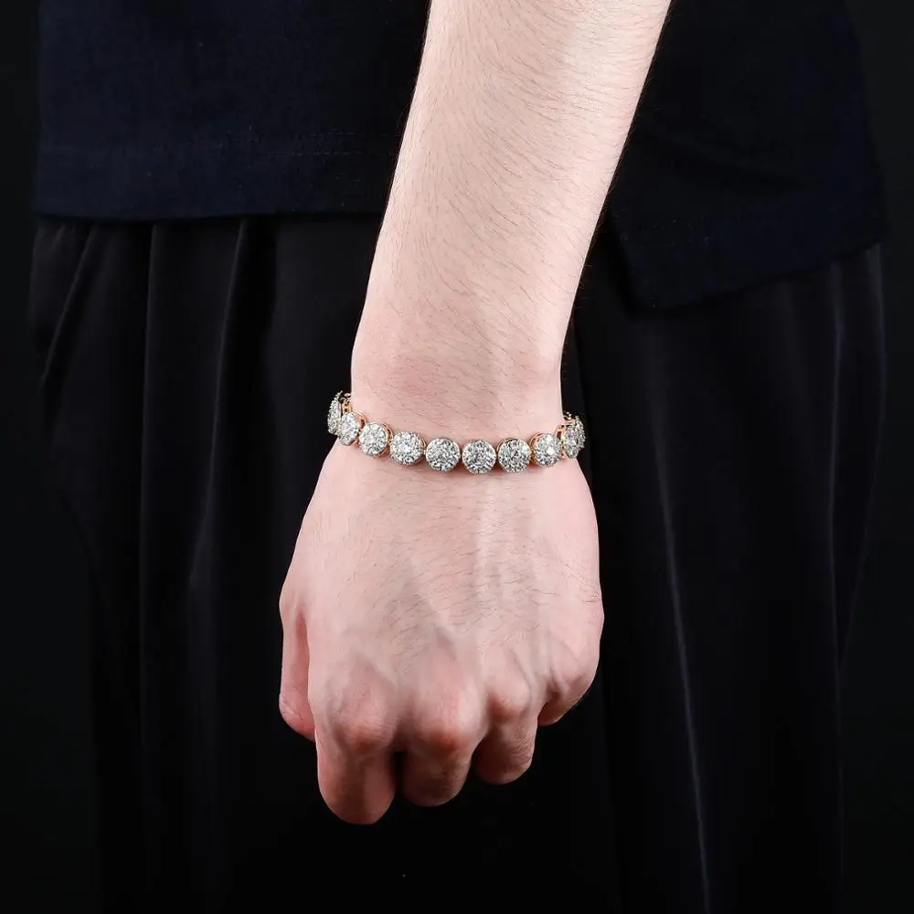 TOPGRILLZ позолоченный/посеребренный ледяной сверкающий ювелирный браслет Круглый с