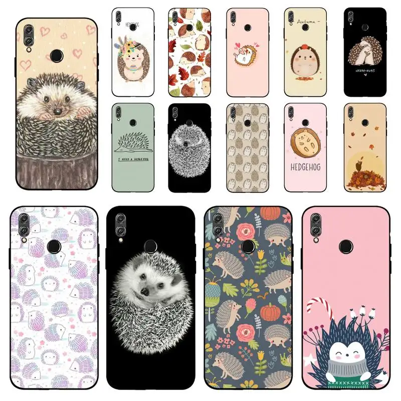 

FHNBLJ Kawaii Hedgehog Phone Case for Huawei Honor 10 8X 9 10 lite view 20 8c 9X pro 5A play