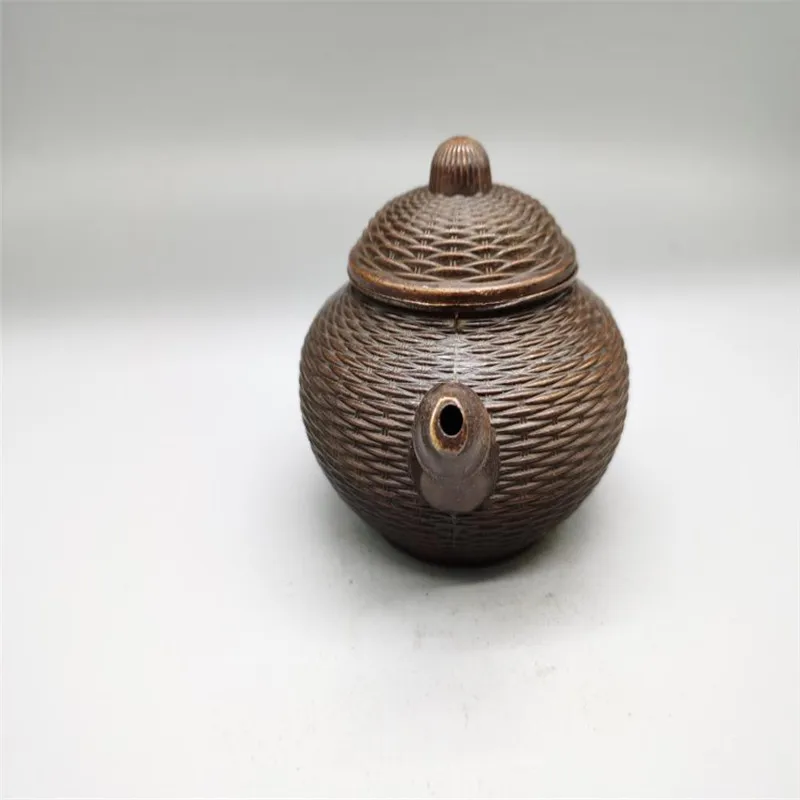 

Античный медный чайник, корзина для рыб из чистой меди, домашнее украшение чайника