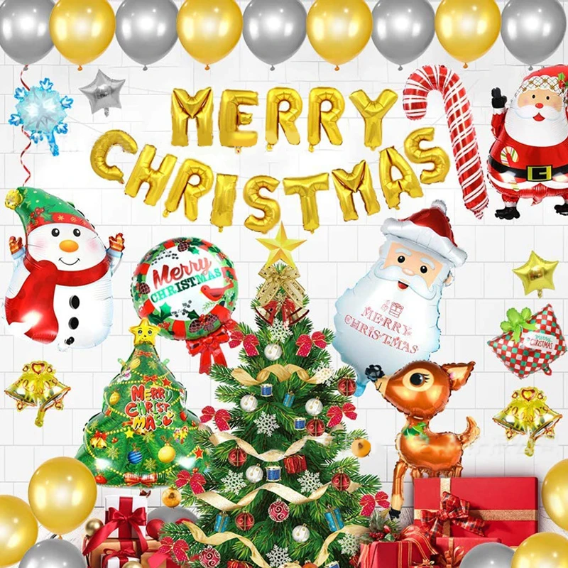 

Merry Christmas Party Decoration balloon Set Santa Claus Christmas Tree Snowman Elk Foil Balloon for Xmas New Year Supplies