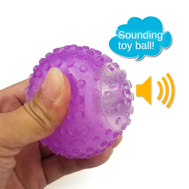 

Dog Squeak Toys Soft Rubber Luminous Pet Puppy Dog Solid Color Durable Molars Chewing Hedgehog Ball Toy Small Pet Supplies Dogs