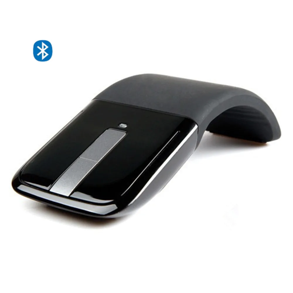 Черный CHYI Bluetooth складная беспроводная компьютерная мышь Складная Arc сенсорная мышь 1200 dpi оптический компьютер Bluetooth Mause для microsoft PC ноутбука - Цвет: Черный