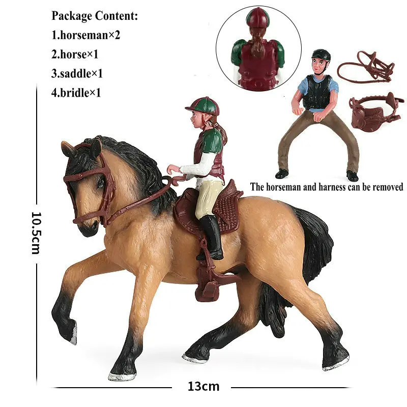 Реалистичные фигурки конского семени 2 шт. + 1 Набор фигурок рыцаря модель