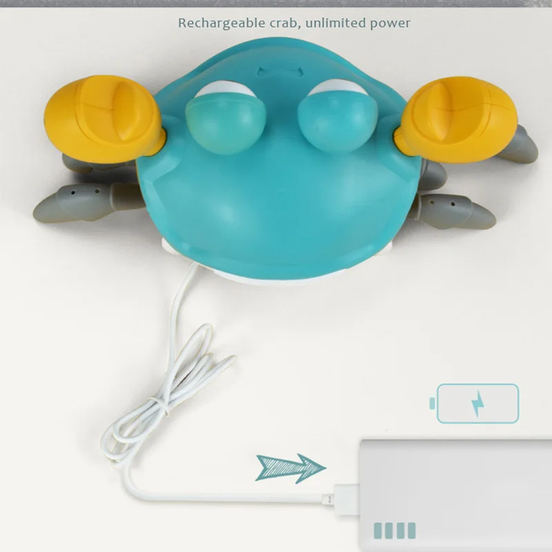 

Induction Electric Crab Automatic Obstacle Avoidance Light Music Charging Run Built-In Sensing Device Strange Children'S Toy