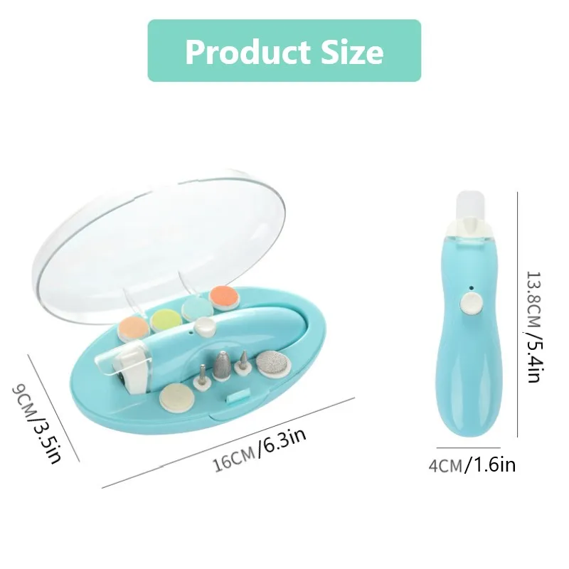 

Baby Nail Electric Nail Trimmer Nail Clipper Scissors Nail Polisher Anti-scratch Multifunctional For Newborn Baby Quiet Nail Set