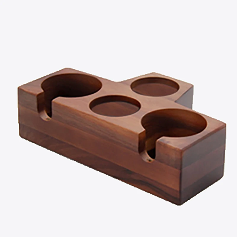 

Coffee Filter Tamper Holder Walnut Wood Espresso Machine Handle Bracket Presser Corner Coffee Filter Tamper Holder Barista Tools