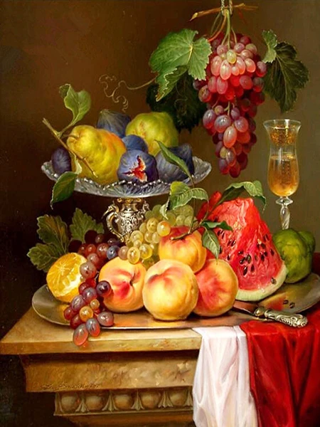 R009-2 Алмазная вышивка с фруктами для дома, кухни, Настенный декор, Кубик Рубика, квадратная алмазная живопись, Хрустальная мозаичная картина, стразы R009 - Цвет: R009-2