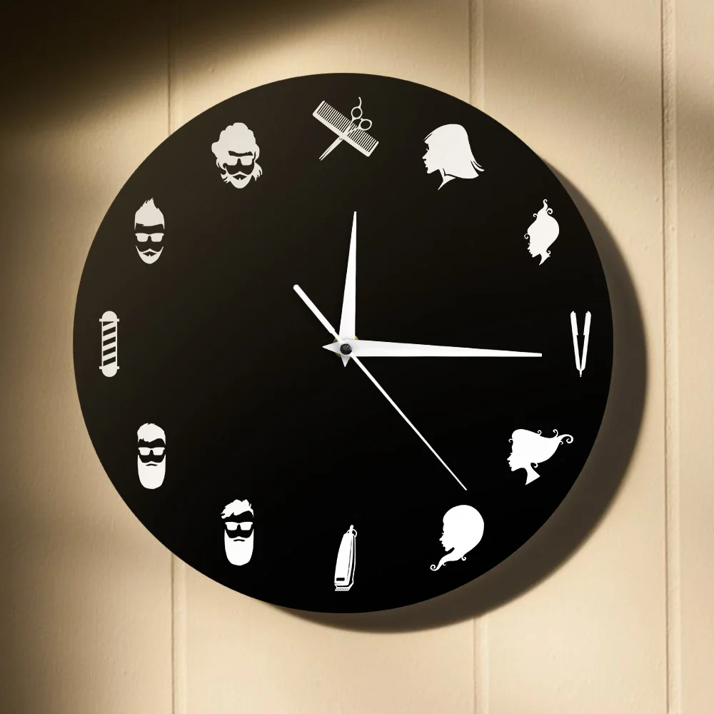 Декоративные настенные часы для парикмахерской салона красоты стрижки волос |