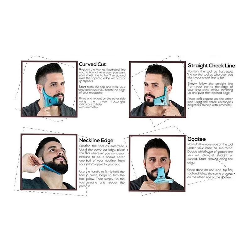 

Hot Men Beard Shaping Styling Template Beard Hair Combs Men Shaving Tools Hair Beard Trim Template Barber Comb Style Brush 1PCS