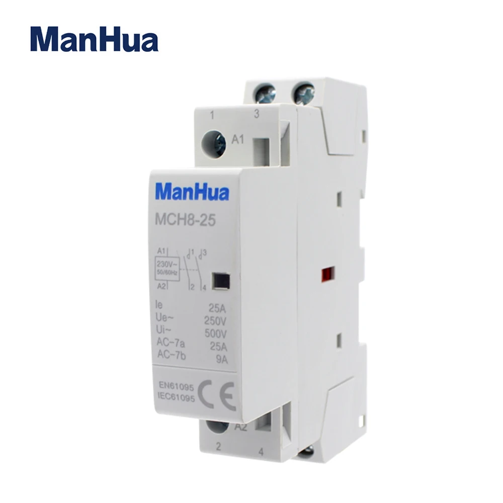 ManHua MCH8 25 2P 25A 220V/230V 50/60HZ Din rail бытовой модульный контактор переменного