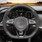 Сделай сам Для Киа Стингер 2016 2017 2018 2019 2020 ручные стежки чехол рулевого колеса автомобиля черная замша натуральная кожа Обёрточная бумага