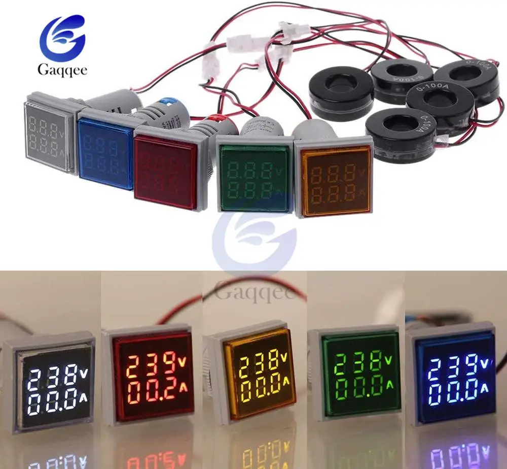 Цифровой вольтметр амперметр 3 в 1 Гц герц измеритель частоты 60-500 В переменного