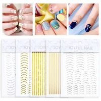 2021 nail art sticker metal wire bendable chain metallic wire 3d waterproof nail decal adhesive diy jewelry