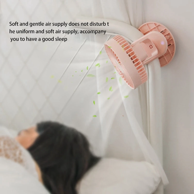 

WT-F46 Clip Fan, USB Charging Mini Portable Desktop Clamp-Type Silent Fan for Home and Office
