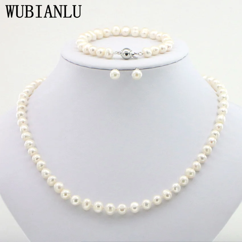 WUBIANLU 4 цвета новые очаровательные женские горячие продажи 7-8 мм белый настоящий