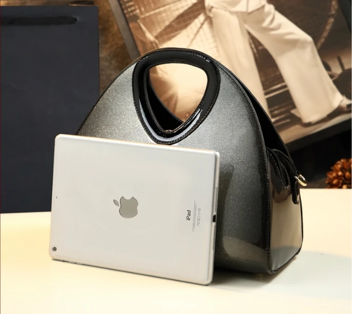 

ICEV new luxury shell shoulder bags for women leather handbags patent leather messenger bag ladies evening clutch top handle bag